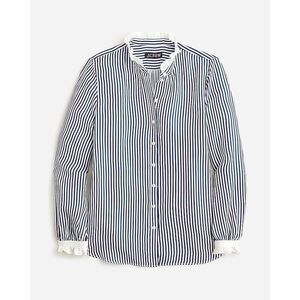 J.Crew Drapey Ruffle-Trim Cupro Blend Shirt in Stripe Size Medium